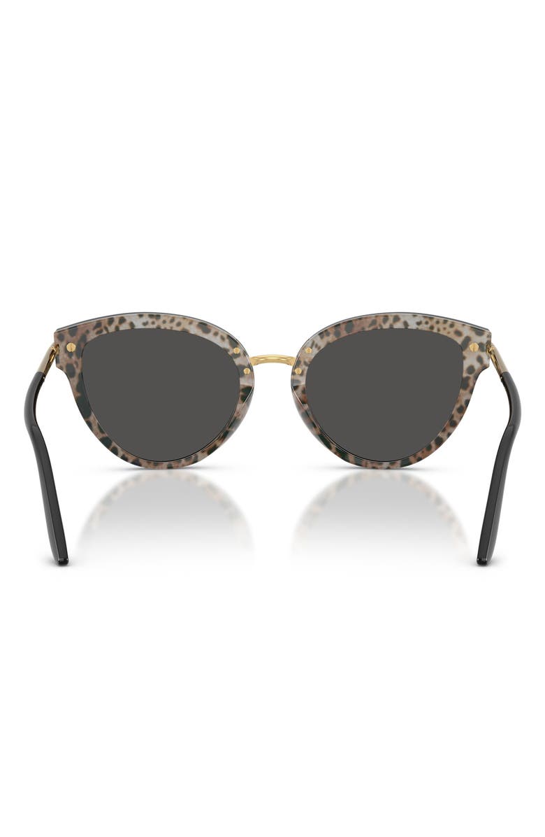 Dolce&Gabbana 55mm Butterfly Sunglasses, Alternate, color, Top Black On Leo / Dark Grey