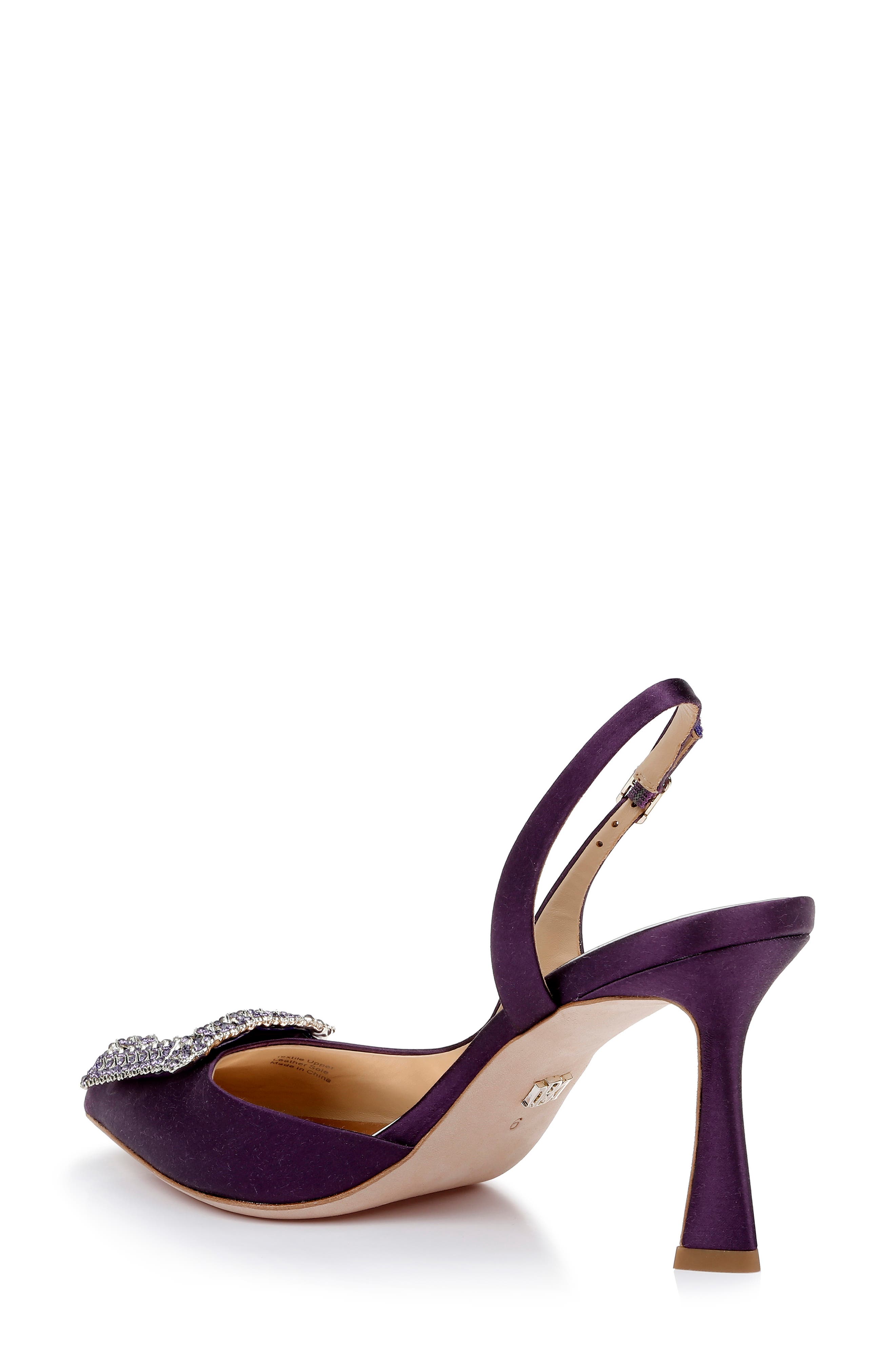 Enida Slingback Half d'Orsay Pointed Toe Pump, Alternate, color, DARK PURPLE