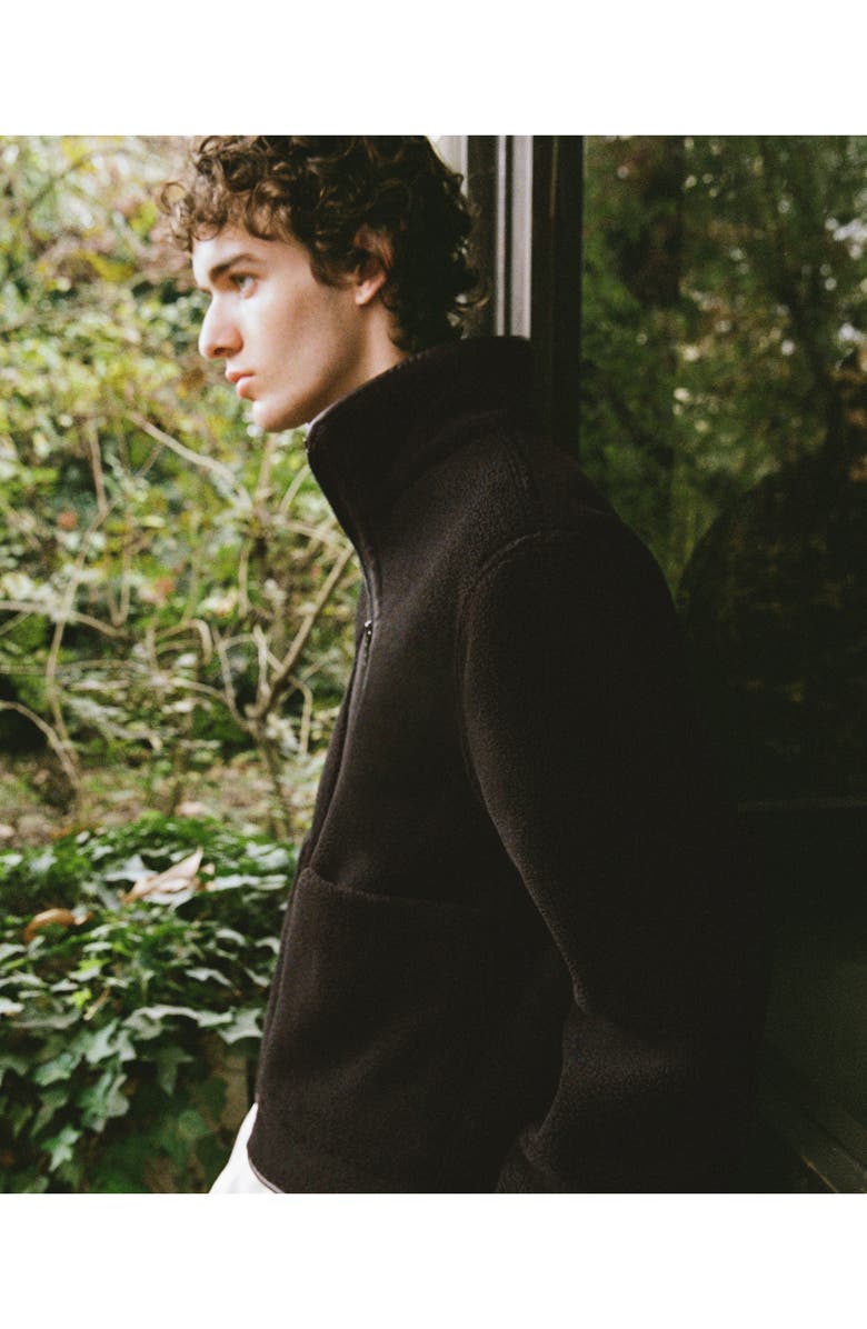 MANGO Faux Suede Aviator Jacket, Alternate, color, 