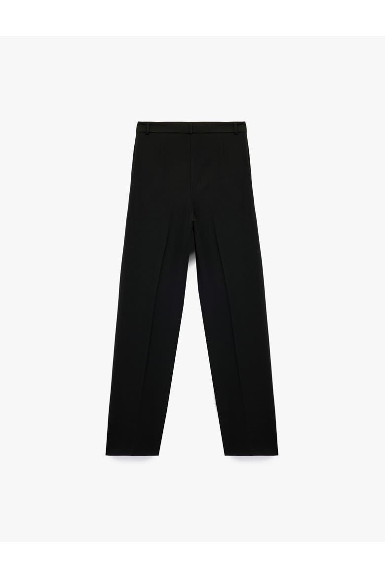 Mid Rise Pleated Tailored Trousers with Pocket, Alternate, color, BLACK