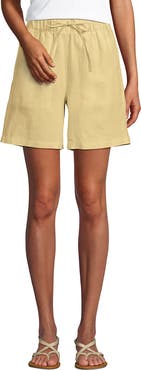 Lands' End Linen High Rise Pull On 7" Shorts