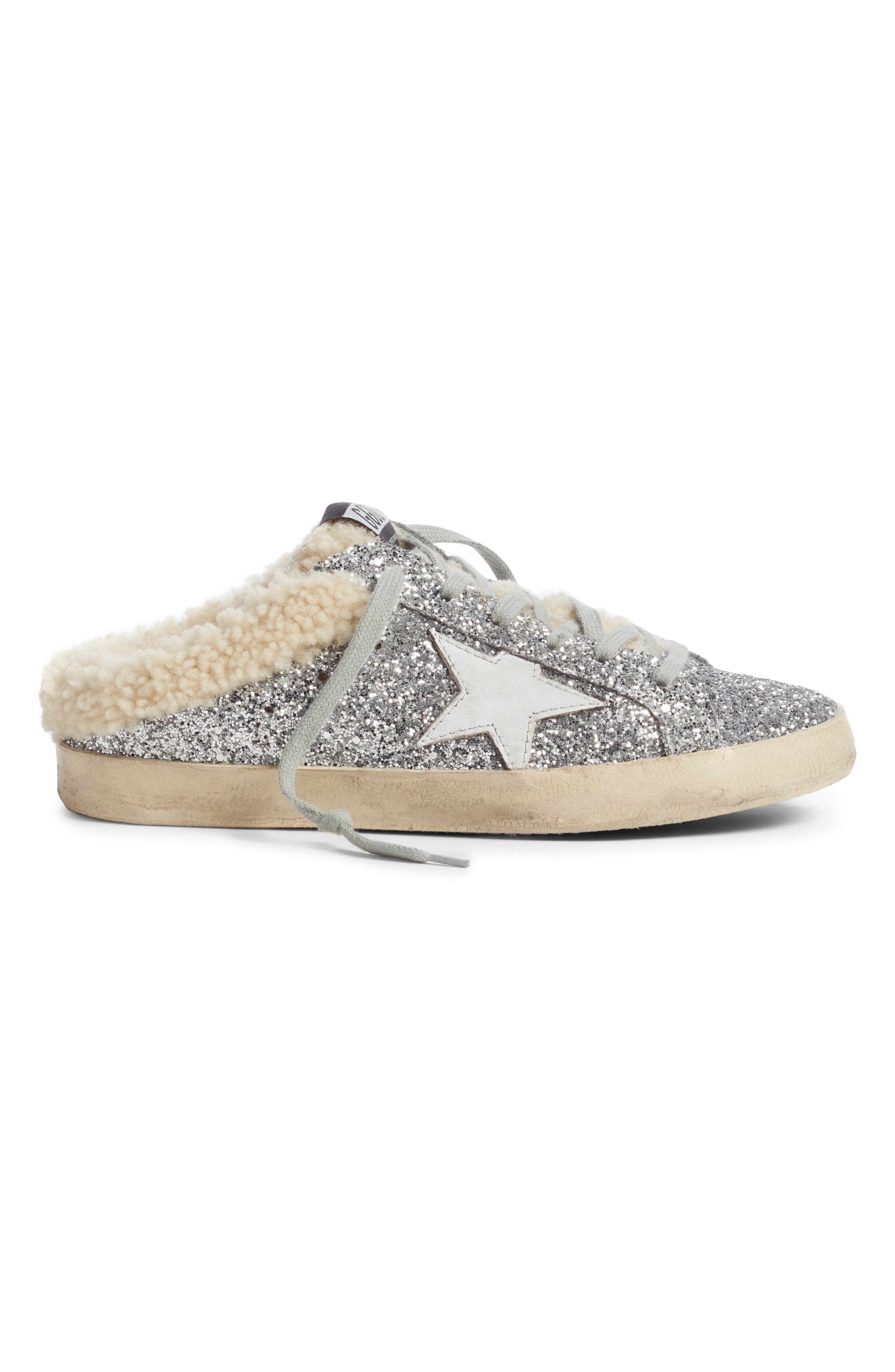 Golden Goose Sabot Superstar Genuine Shearling Slide Sneaker, Alternate, color, 