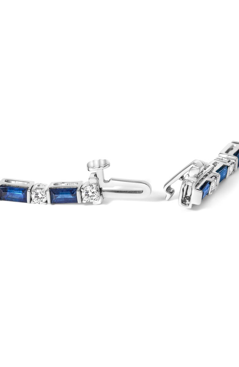 Haus of Brilliance 14K Gold 1 1/10 Cttw Diamond and Sapphire Link Tennis Bracelet, Alternate, color, White