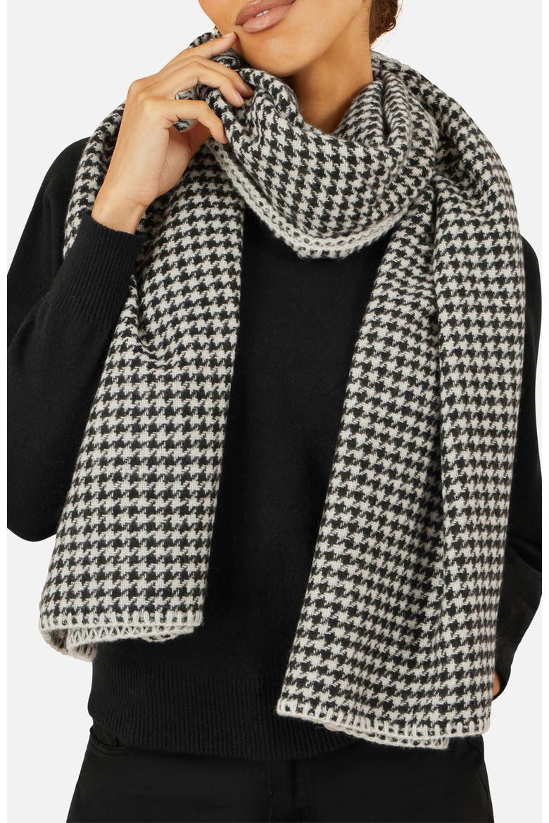 Dog Tooth Scarf, Alternate, color, Black