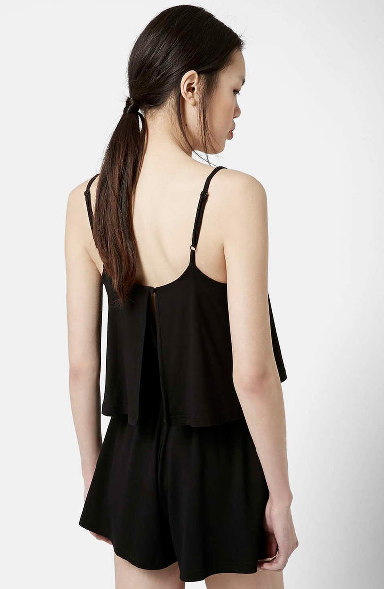 Topshop Overlay Jersey Romper, Alternate, color, 