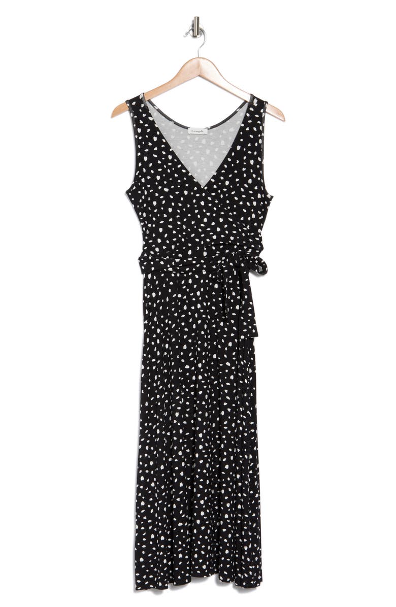 Loveappella Wrap Midi Dress, Alternate, color, Black/ White