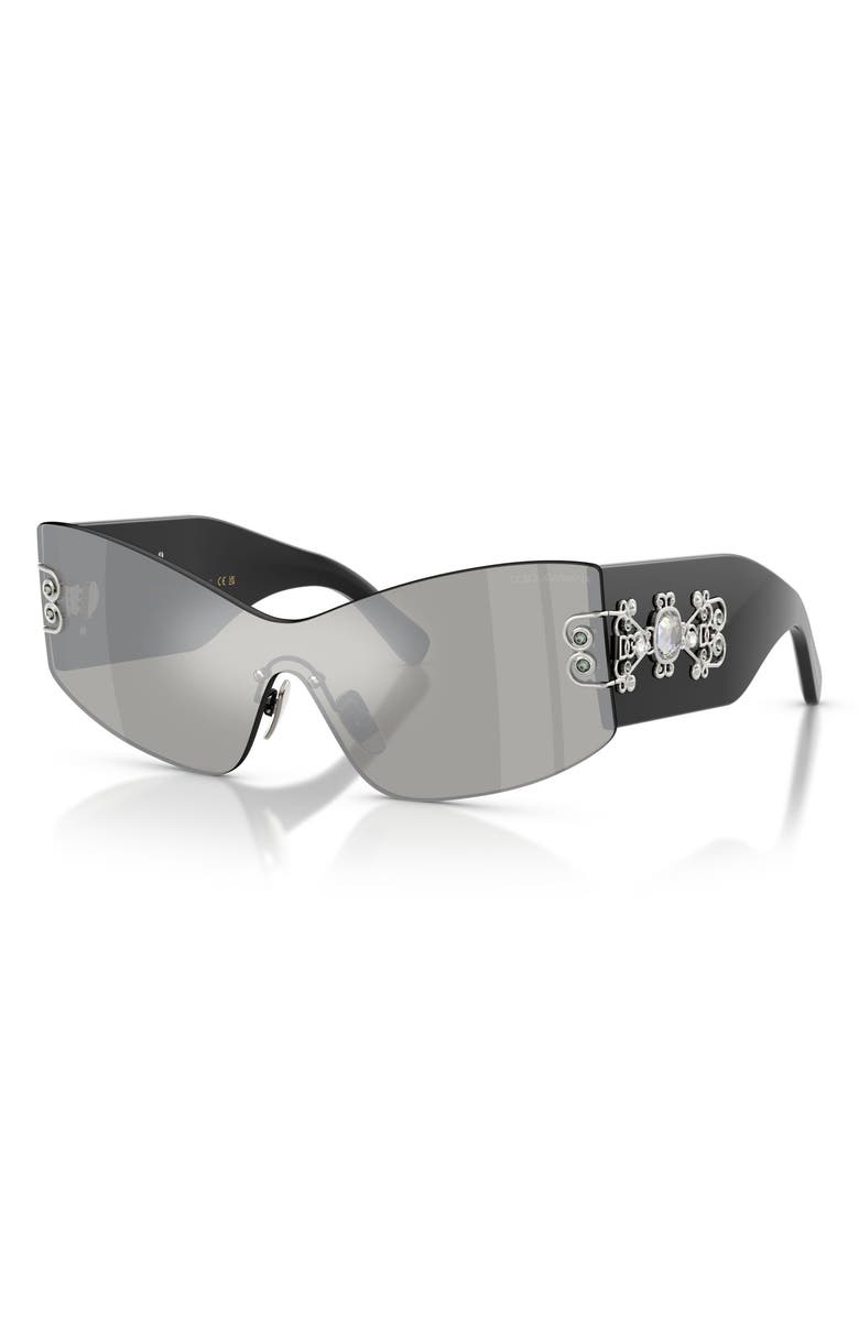 Dolce&Gabbana 142mm Cat Eye Sunglasses, Alternate, color, Black / Light Grey Silver