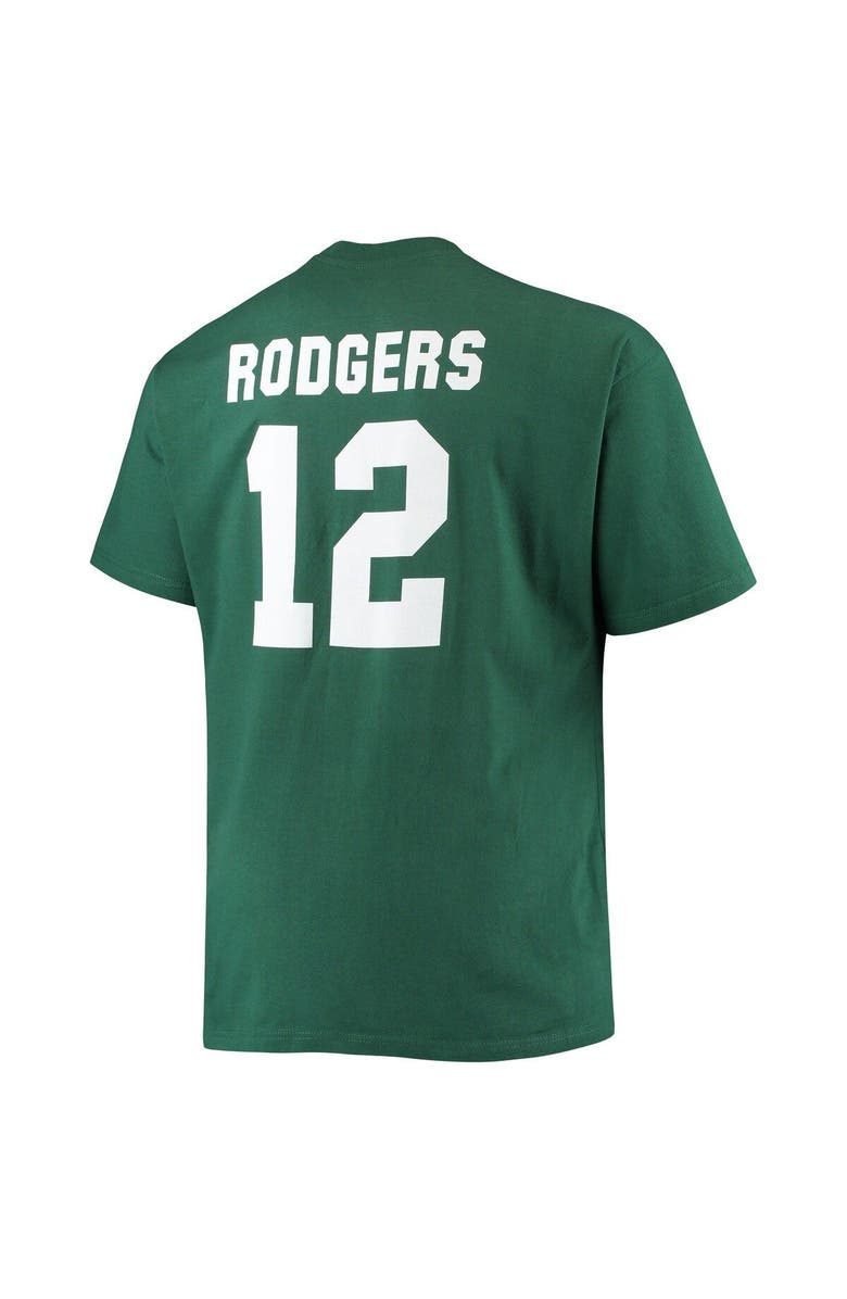 FANATICS Men's Fanatics Branded Aaron Rodgers Green Green Bay Packers Big & Tall Player Name & Number T-Shirt, Alternate, color, 