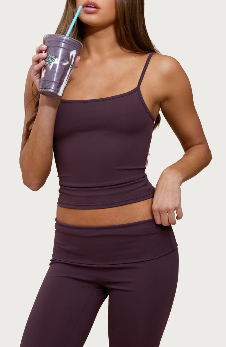 EDIKTED Blonka Crop Camisole, Main, color, Plum