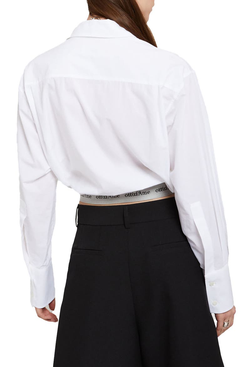 Poplin Shirt With Criss-Cross Neckline, Alternate, color, White