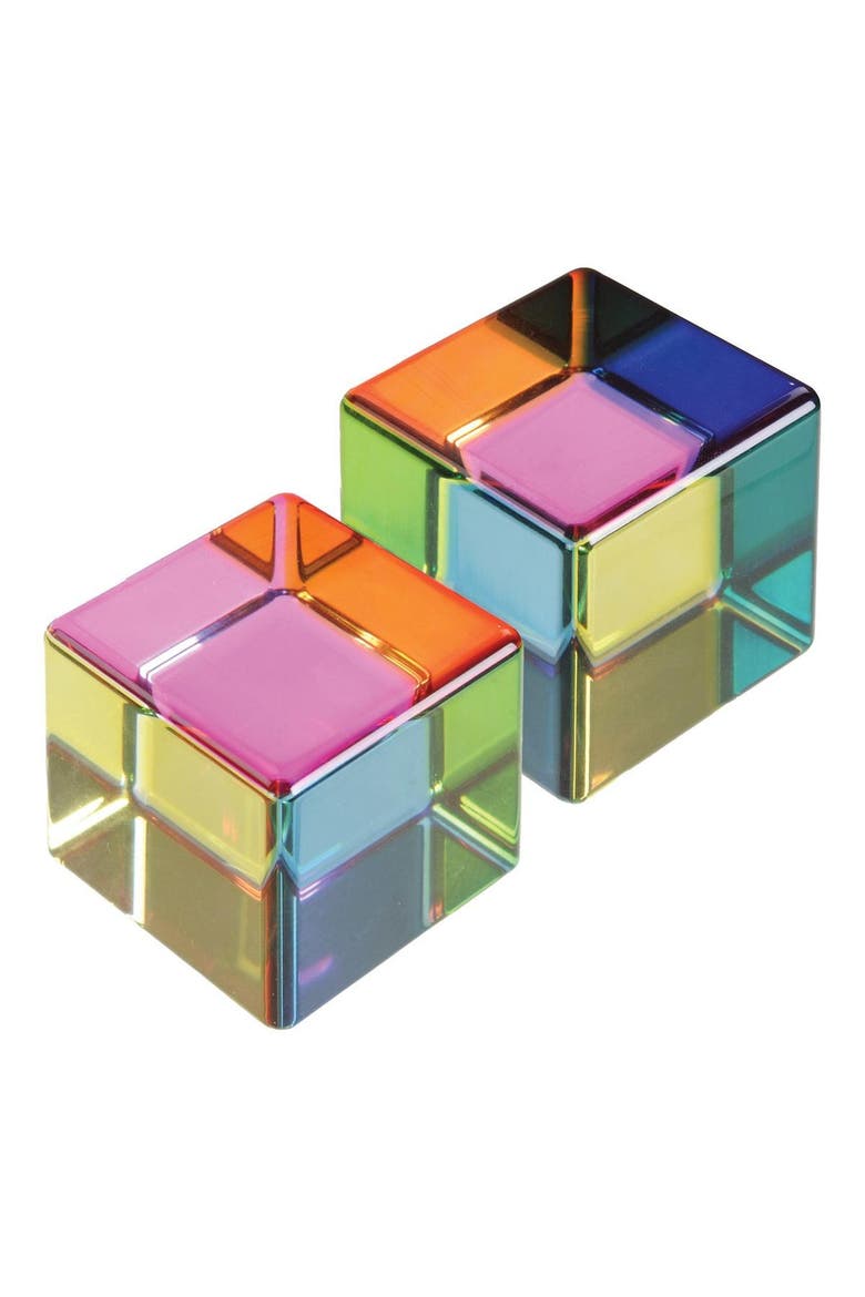 2" Multi-Color Translucent Acrylic Cubes - Set of 2, Alternate, color, Multicolored