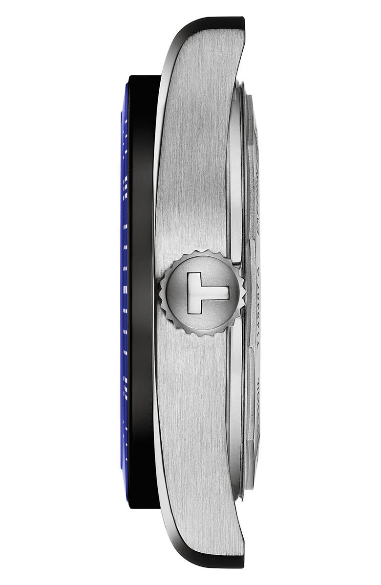 Tissot PR516 Powermatic 80 Automatic Leather Strap Watch, 38mm, Alternate, color, Blue