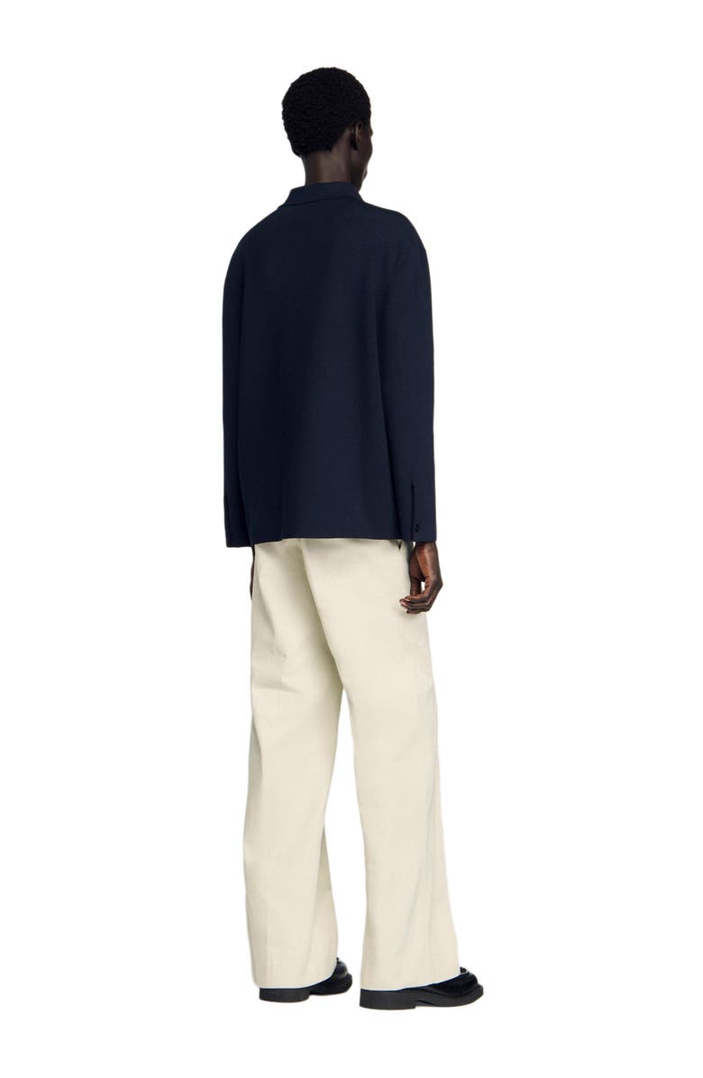 SANDRO Knitted shirt jacket, Alternate, color, Navy Blue