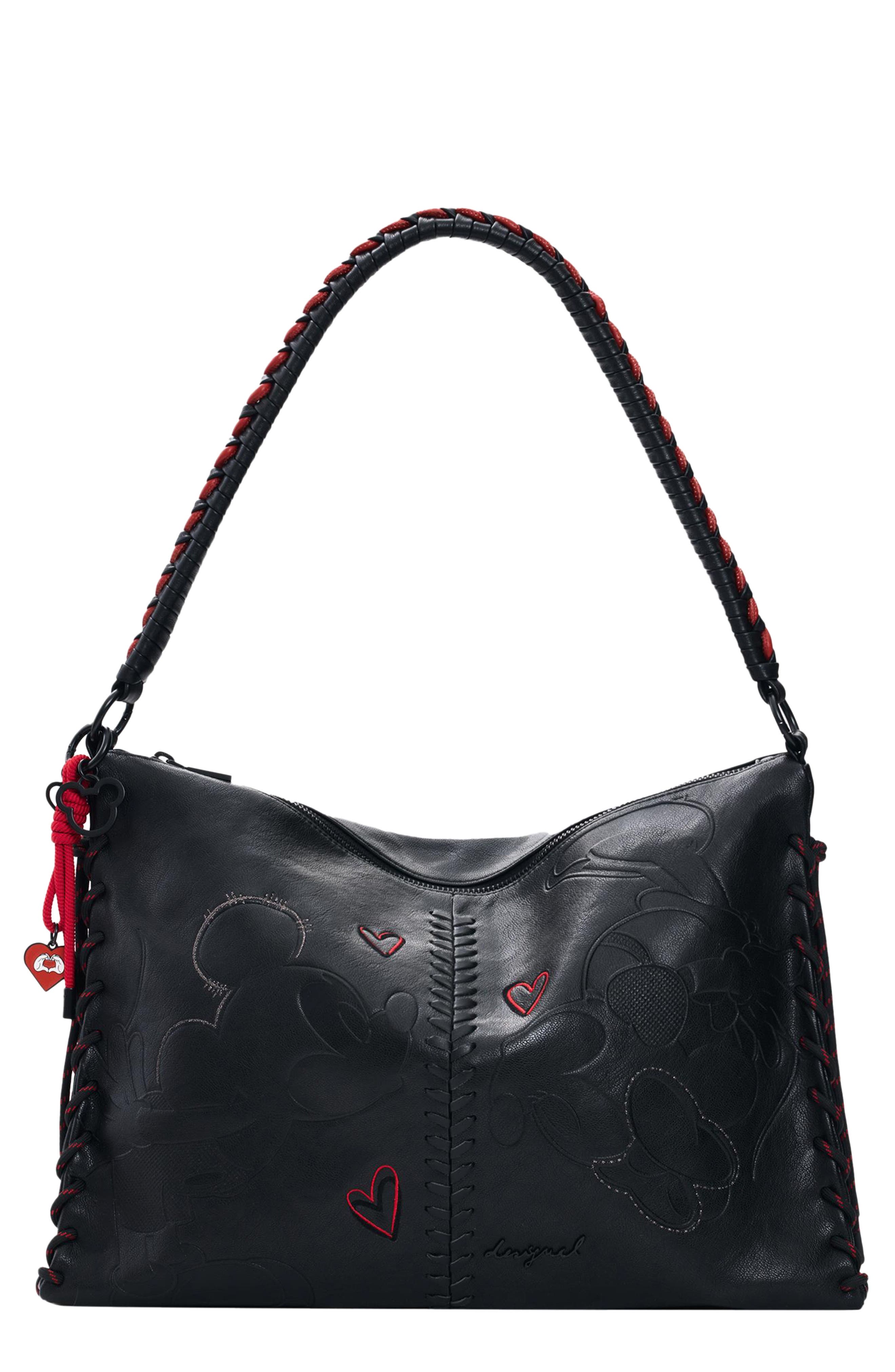 Desigual x Mickey Mouse Small Faux Leather Shoulder Bag, Main, color, 