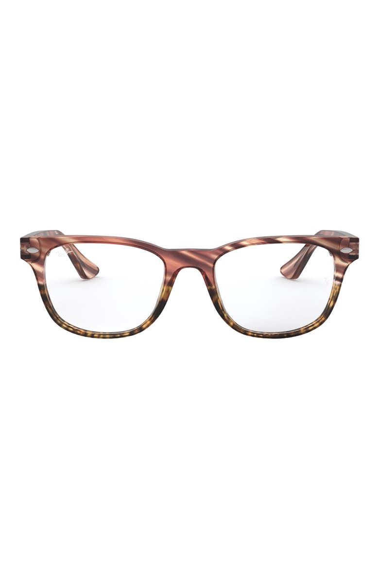53mm Square Optical Glasses, Main, color, BEIGE HAVANA