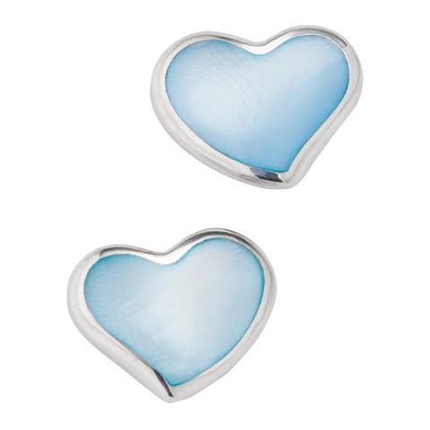 Heart Stud Earring Set In Sterling Silver