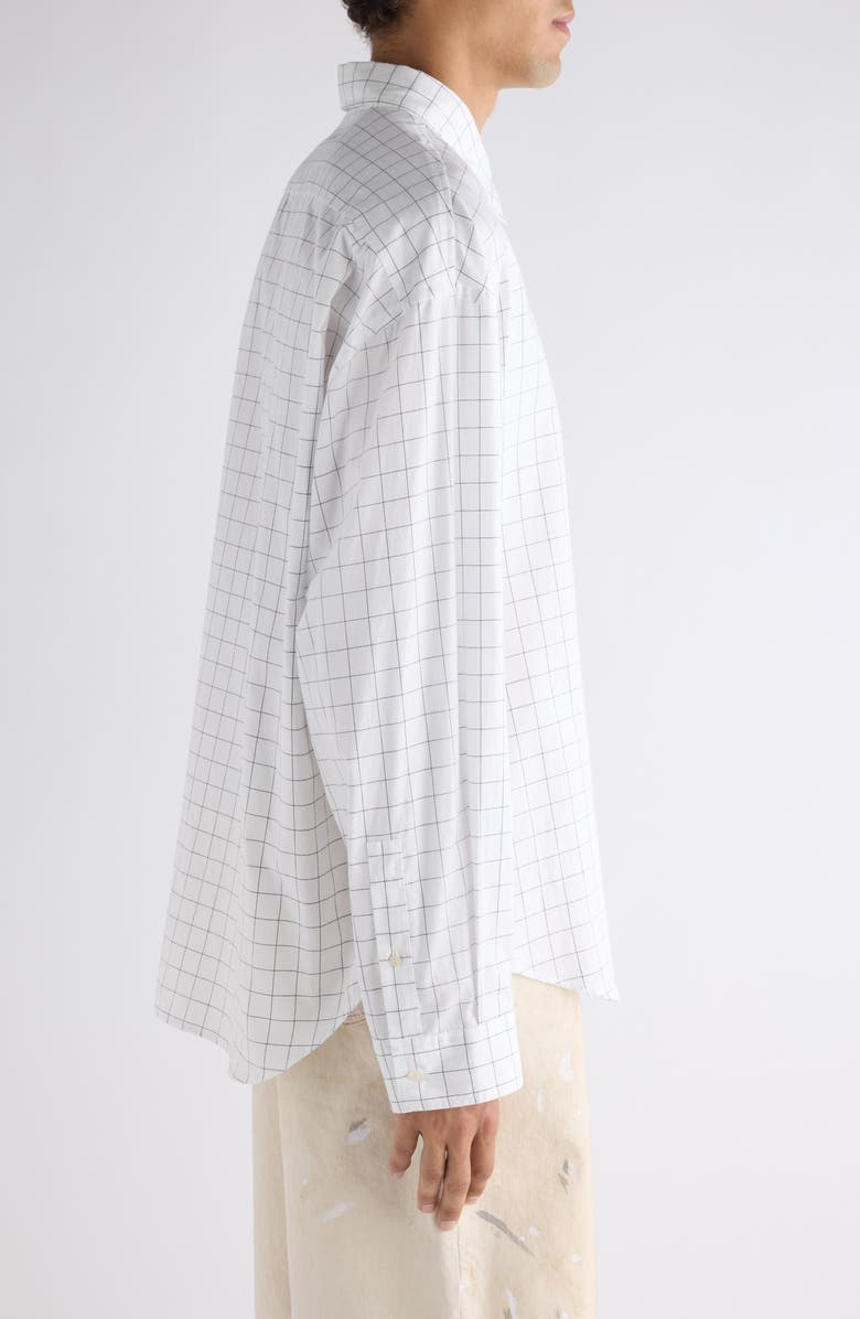 Acne Studios Setar Windowpane Plaid Brushed Cotton Button-Up Shirt, Alternate, color, White/ Black