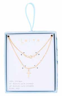 Leith Set of 2 Cross Pendant Necklaces