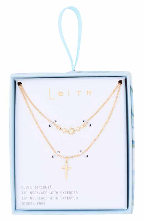 Leith Set of 2 Cross Pendant Necklaces