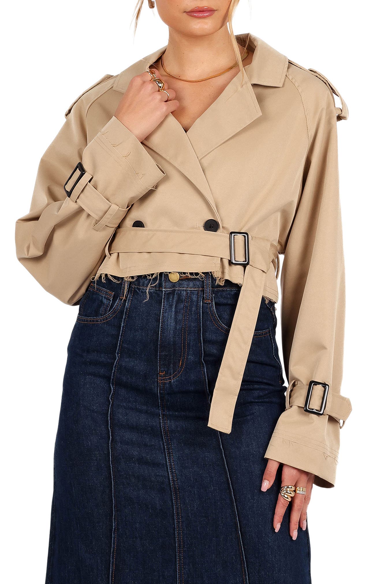 Petal & Pup Izzi Crop Trench Jacket
