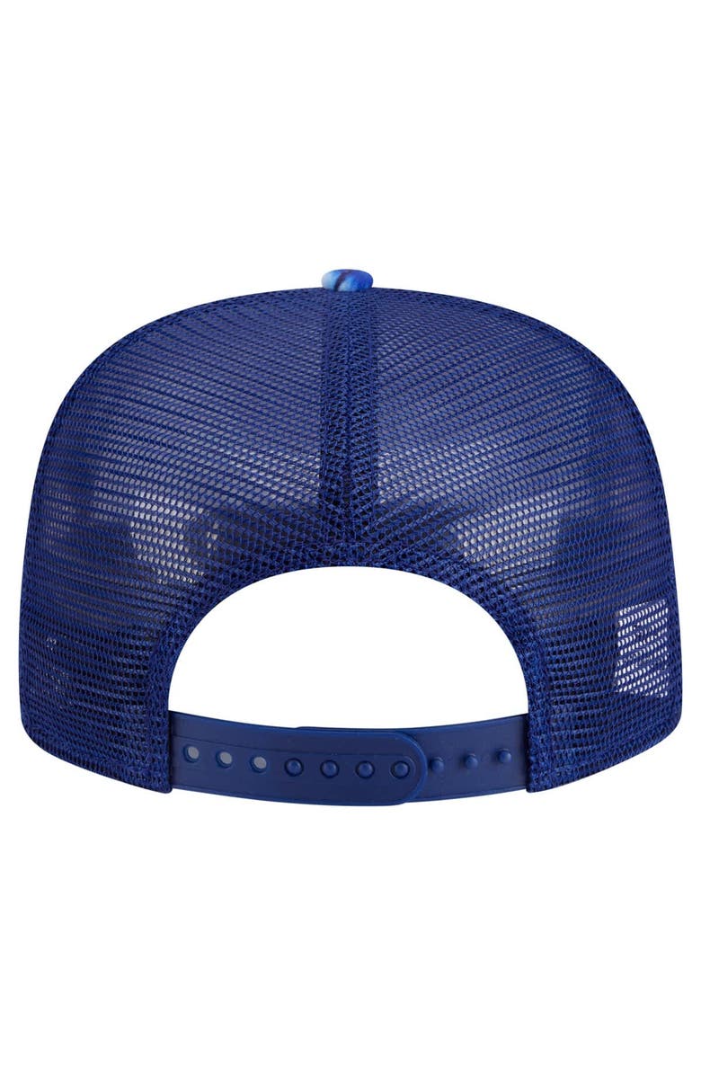 New Era Men's New Era Royal Los Angeles Dodgers Adventure Pattern Golfer Trucker Snapback Hat, Alternate, color,