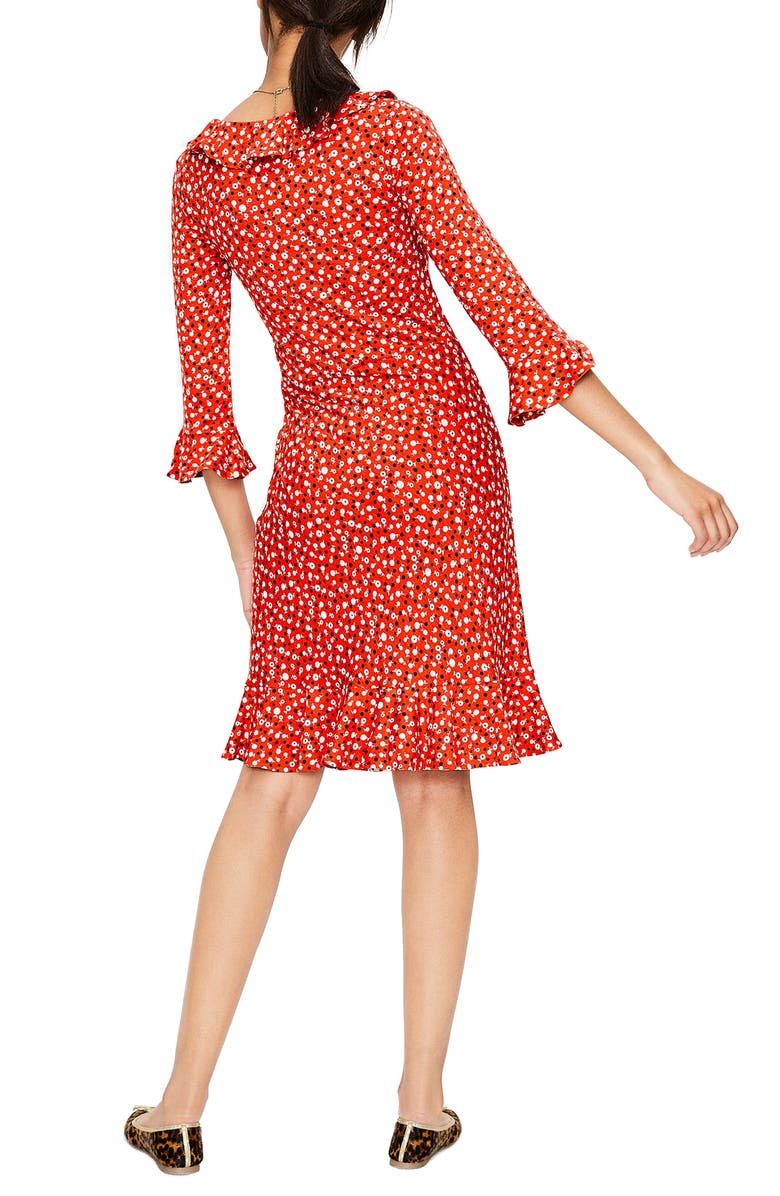 Boden Fluted Wrap Style Stretch Jersey Dress, Alternate, color, 