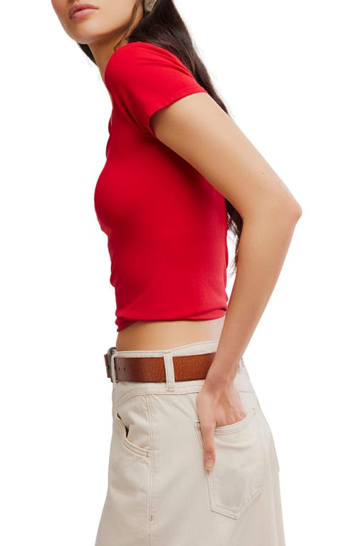 Free People Sunfade Clean Lines Baby T-shirt In Red