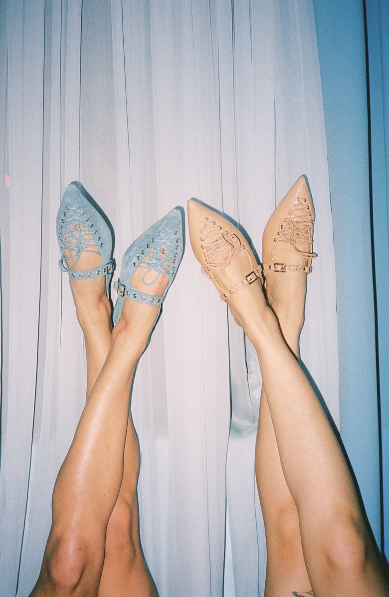 Jeffrey Campbell Geralt Pointed Toe Slingback Flat, Alternate, color, Tan Suede