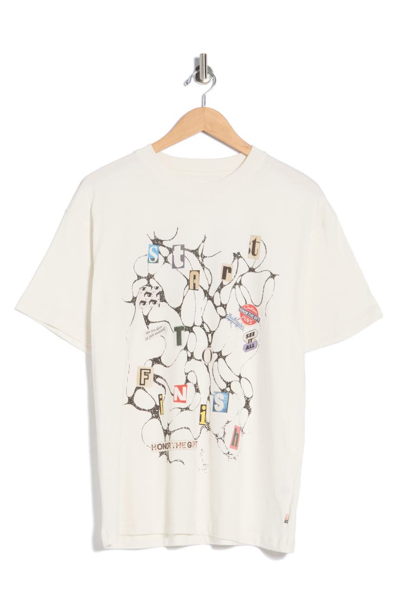 HONOR THE GIFT Start to Finish Graphic T-Shirt, Alternate, color, Bone