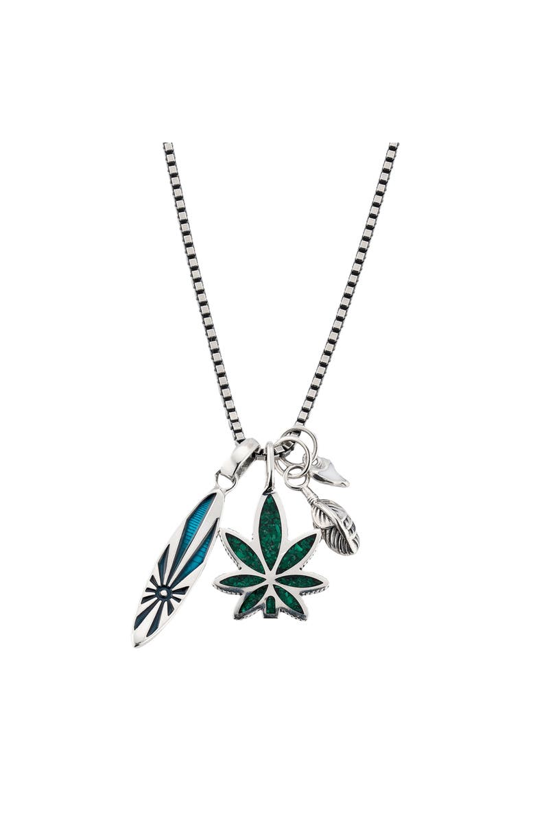 Jan Leslie Sterling Silver Surf Charm Necklace, Main, color, Silver