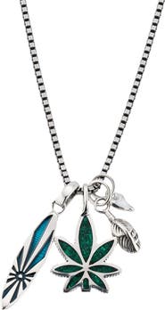 Jan Leslie Sterling Silver Surf Charm Necklace