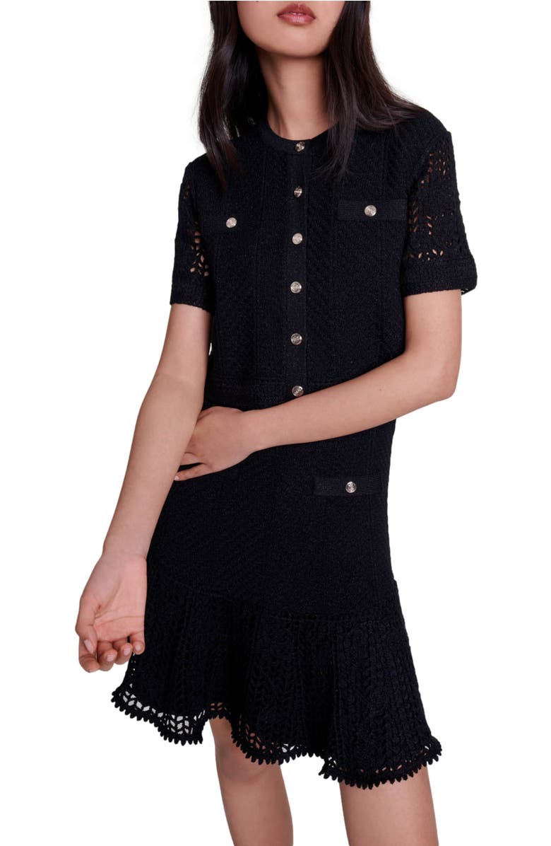 maje 2-in-1 crochet dress, Main, color,