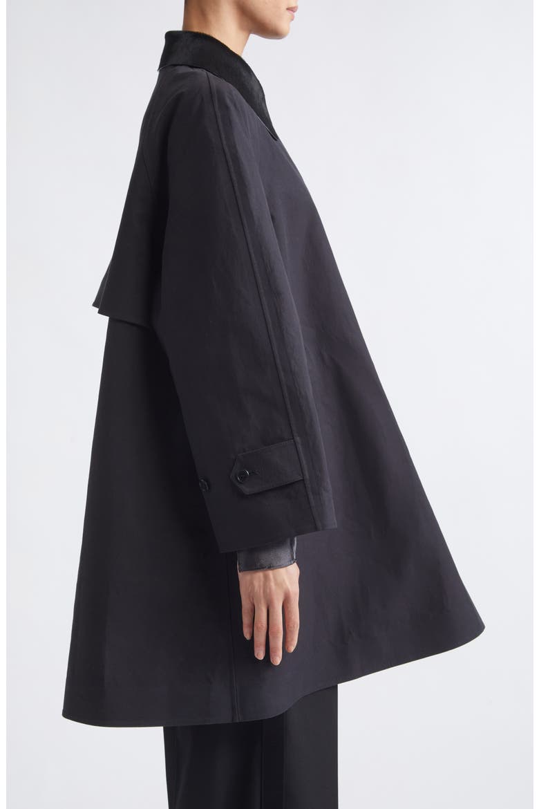 Agnes Linen & Cotton Car Coat, Alternate, color, BLACK
