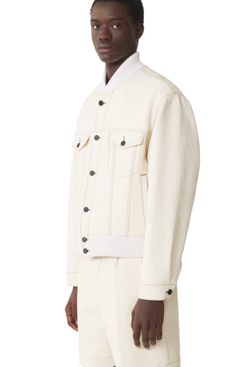 Lanvin Teddy Jacket In Denim, Alternate, color, White, Beige