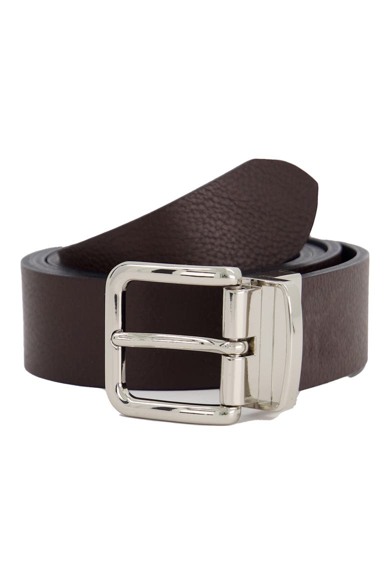 Reversible Black Leather Belt, Alternate, color, BLACK