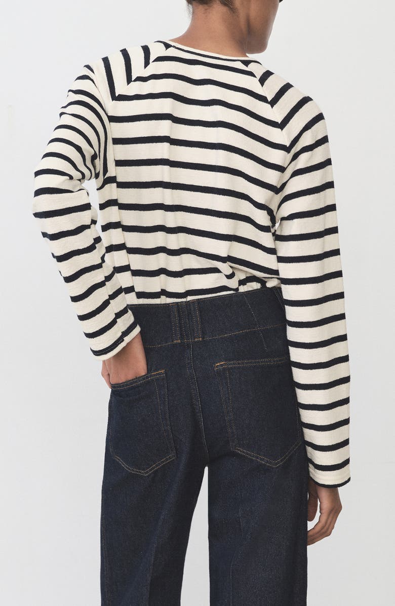 MANGO Stripe Cotton Sweatshirt, Alternate, color, 