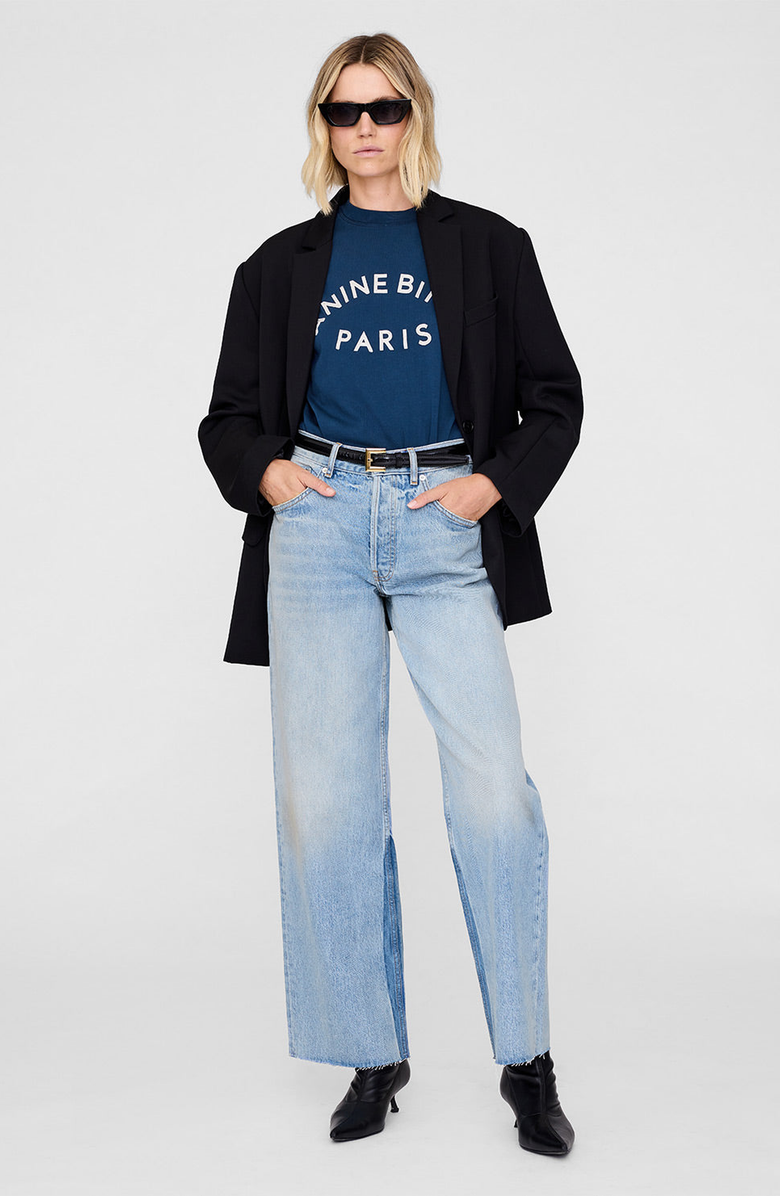 ANINE BING Jaylin Paris Tee, Alternate, color, Washed Navy