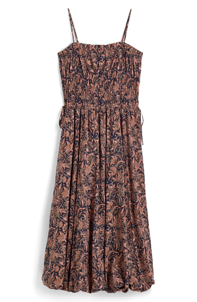 Madewell Paisley Smocked Bubble Hem Maxi Dress, Alternate, color,
