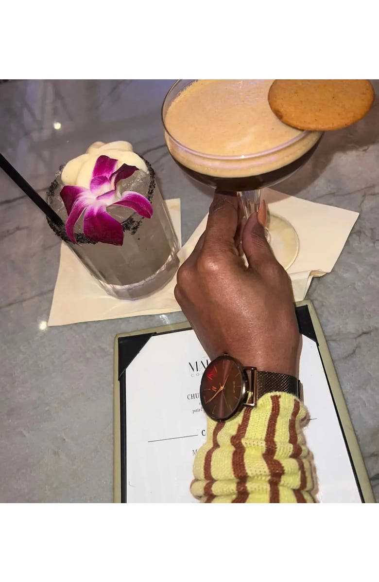 NCMPRBL Advance Cocoa Quartz Movement Watch, 36MM, Alternate, color, Brown/Rose Gold