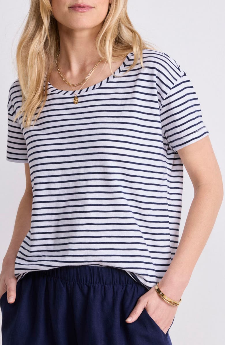 vineyard vines Relaxed Cotton Slub T-Shirt, Main, color, Stripe White/ Navy