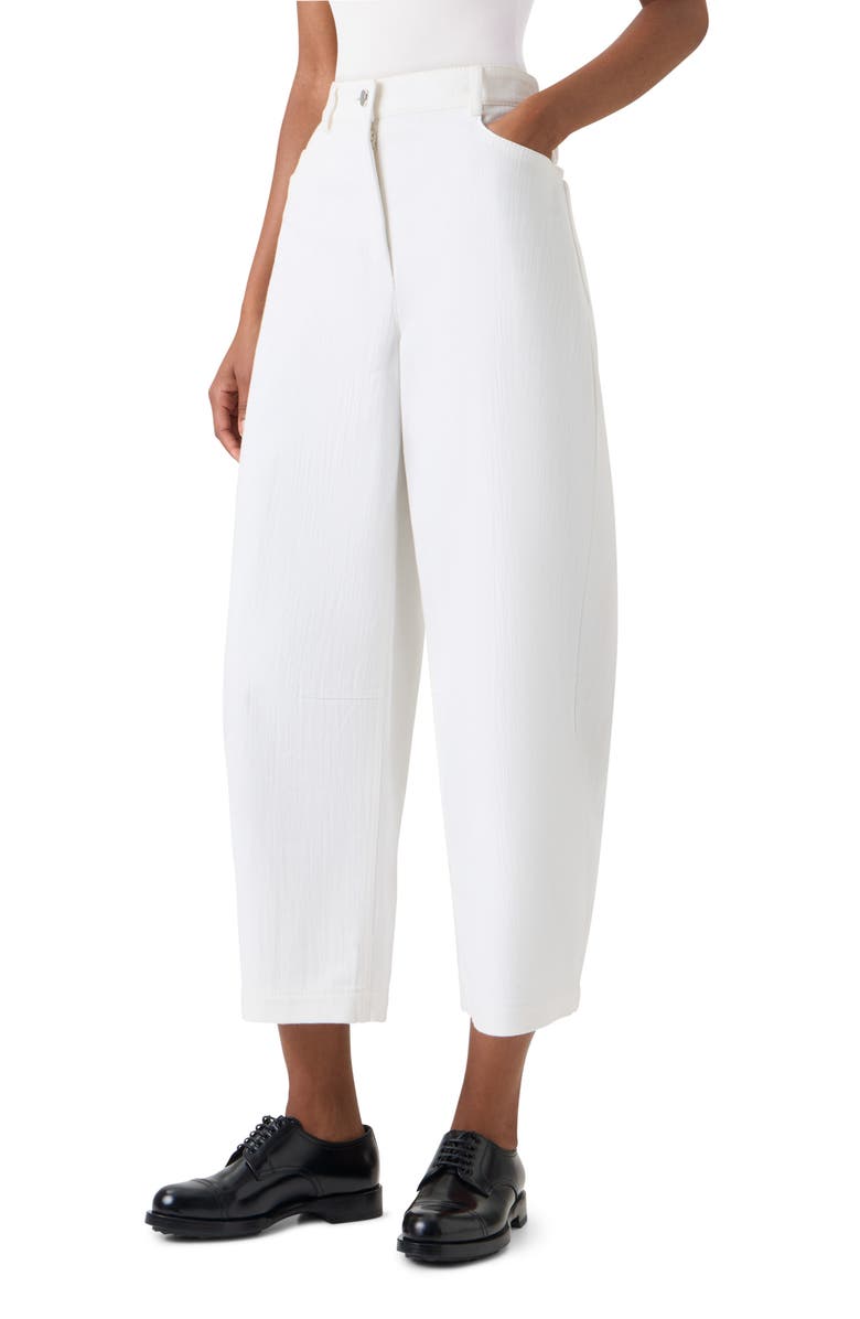 Akris punto Farrow Washed Crop Barrel Leg Jeans, Alternate, color, Cream