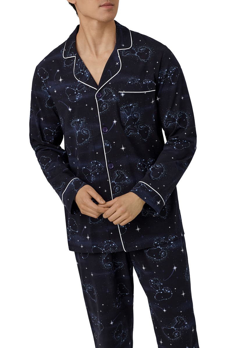 BedHead Pajamas x Peanuts<sup>®</sup> Celestial Snoopy Print Stretch Organic Cotton Pajamas, Alternate, color, 