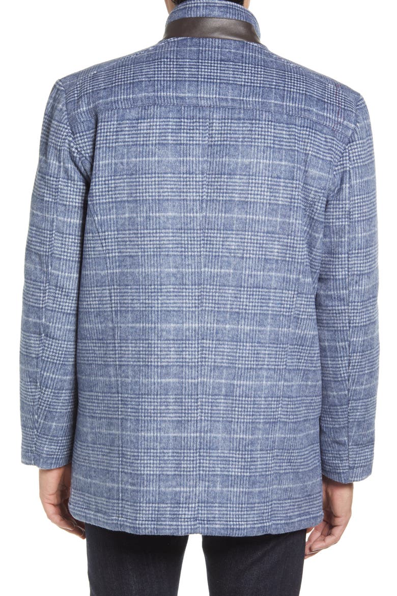 Upton Wool Blend Car Coat, Alternate, color, NAVY PLAID