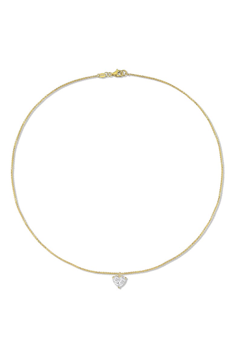 Lab Grown Diamond Heart Necklace 14K, Alternate, color, Yellow Gold