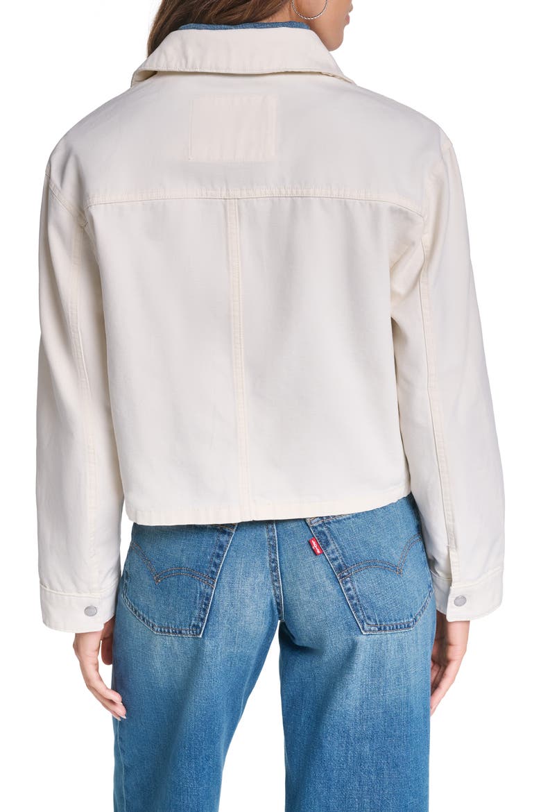 Cropped Cotton Chore Jacket, Alternate, color, ECRU
