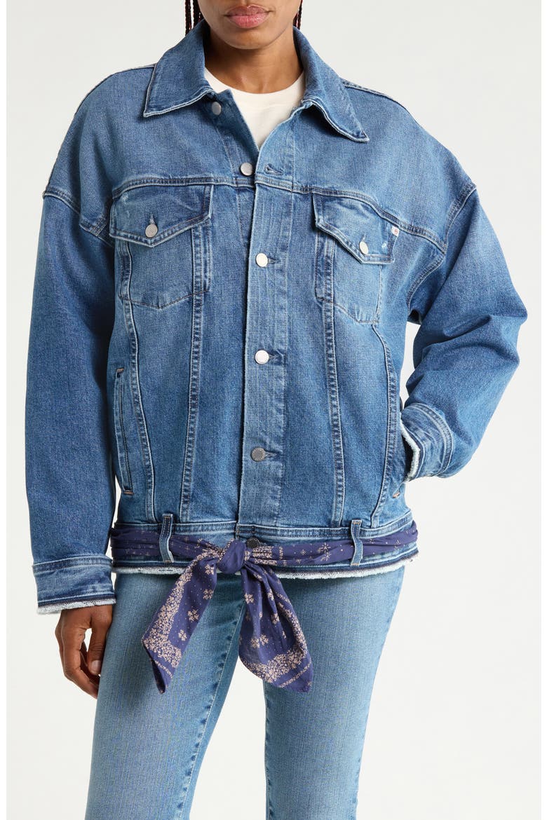 Kendrix Belted Denim Jacket, Main, color, VENICE CANAL BELTED