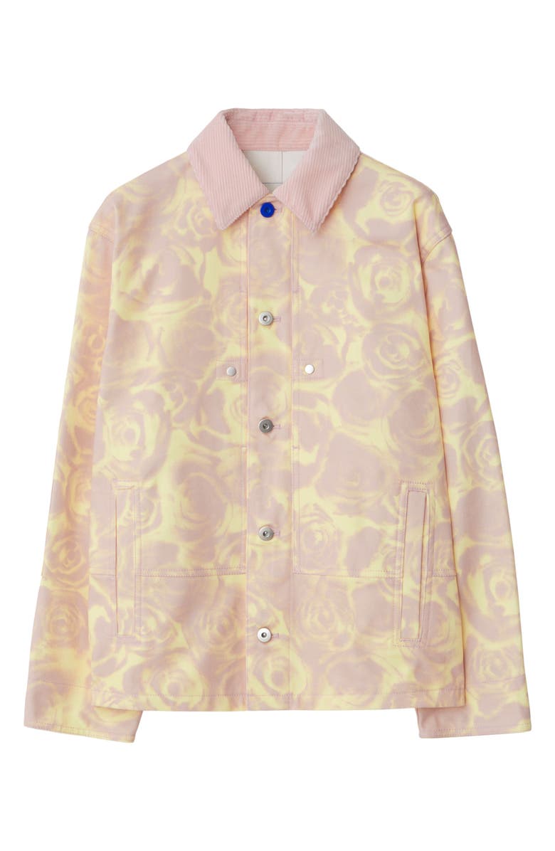 Burberry Rose Print Shirt Jacket, Alternate, color, 