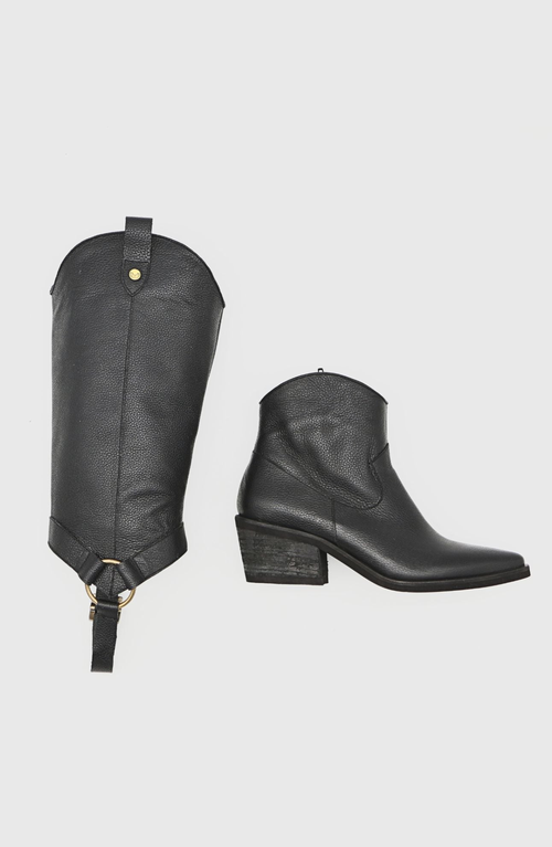 Stivali New York Penelope Western Cowboy Convertible Boots In Black