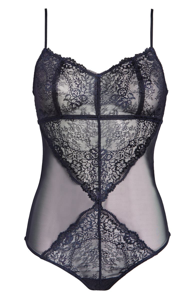 Wacoal Level Up Lace Thong Bodysuit, Alternate, color, 