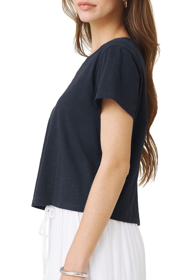 Embroidered Cutwork Seashell Cotton T-Shirt, Alternate, color, NAVY BLUE